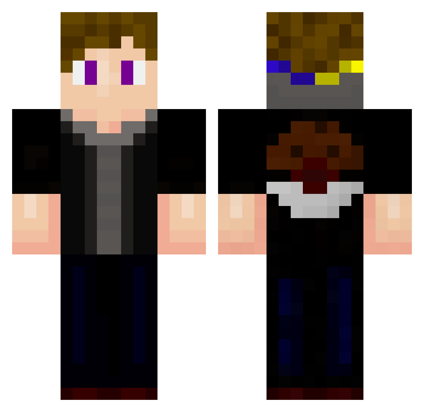 Mercury709 Minecraft skin, front and back view