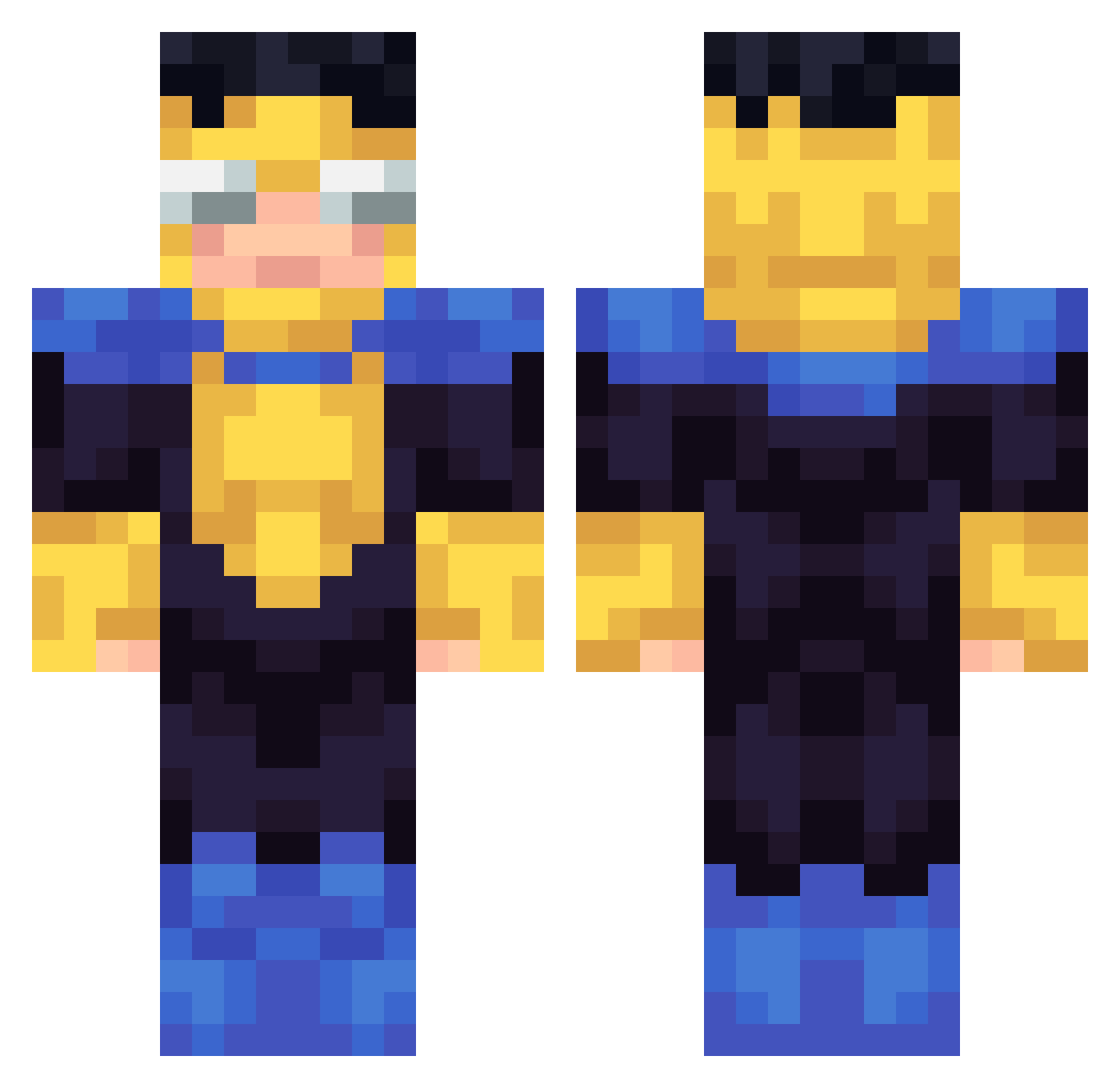 Afulgen Minecraft skin, front and back view