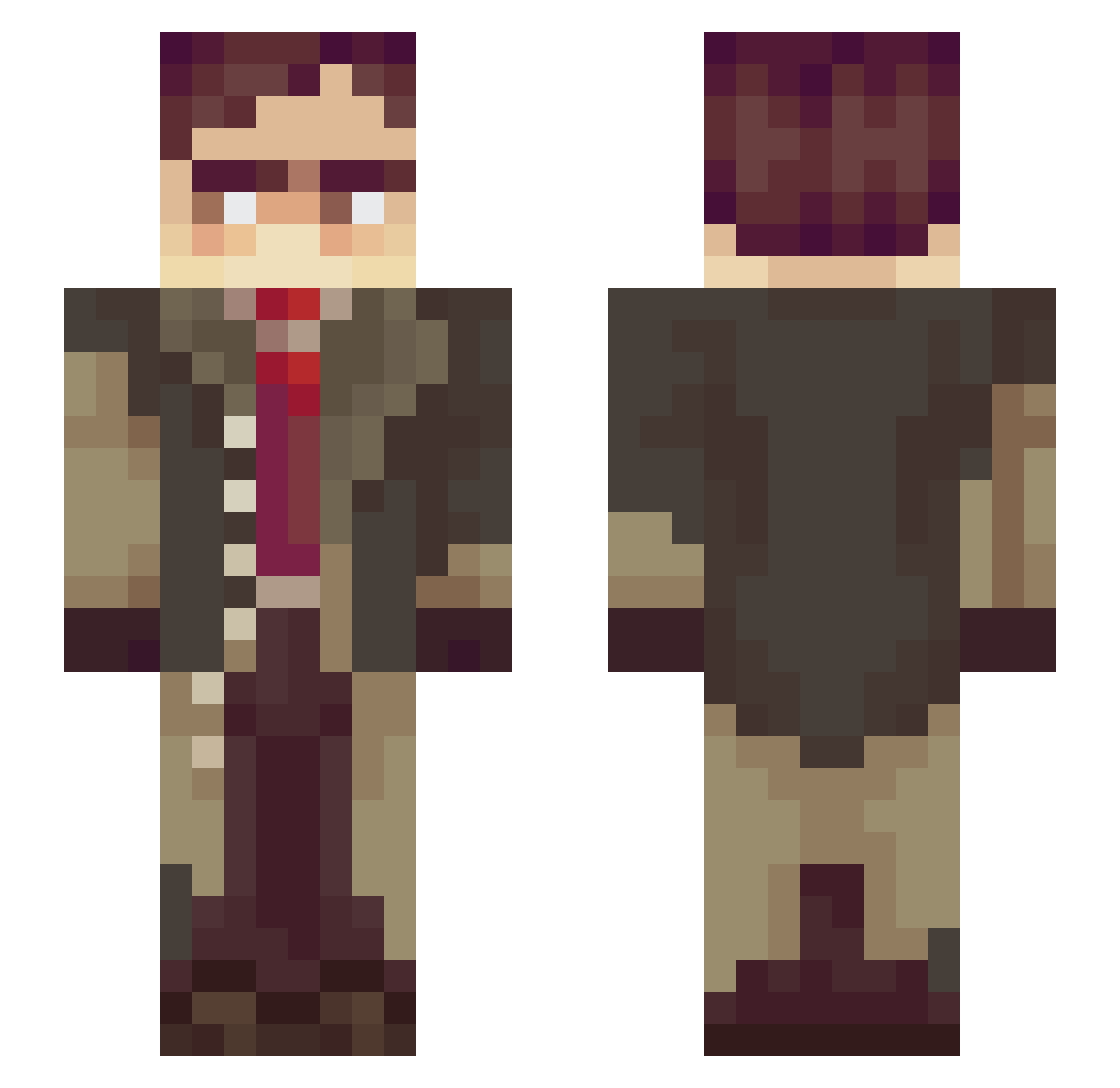noxaurumque Minecraft skin, front and back view