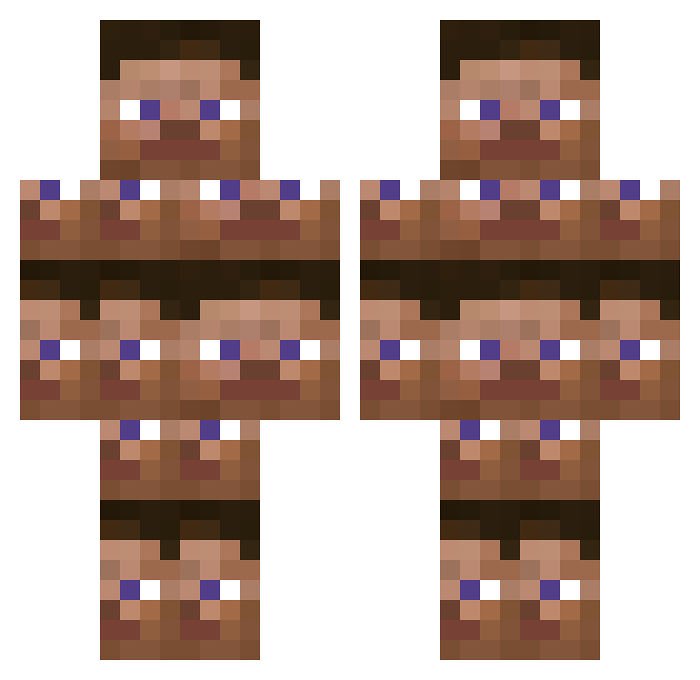 Duged Minecraft skin, front and back view