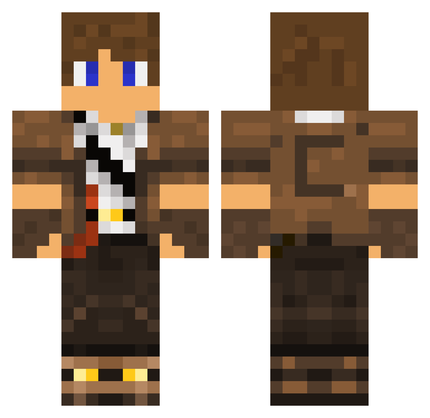 Cobalts Minecraft skin, front and back view