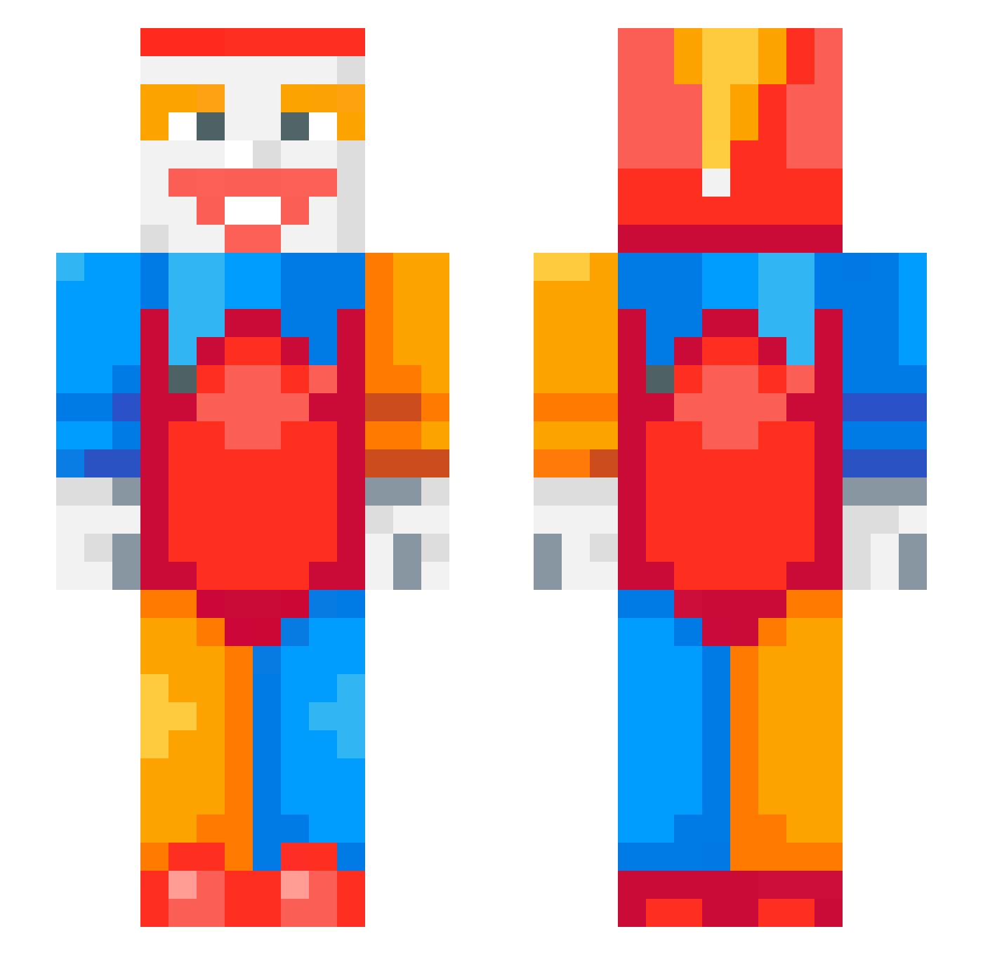 LukeLeco Minecraft skin, front and back view