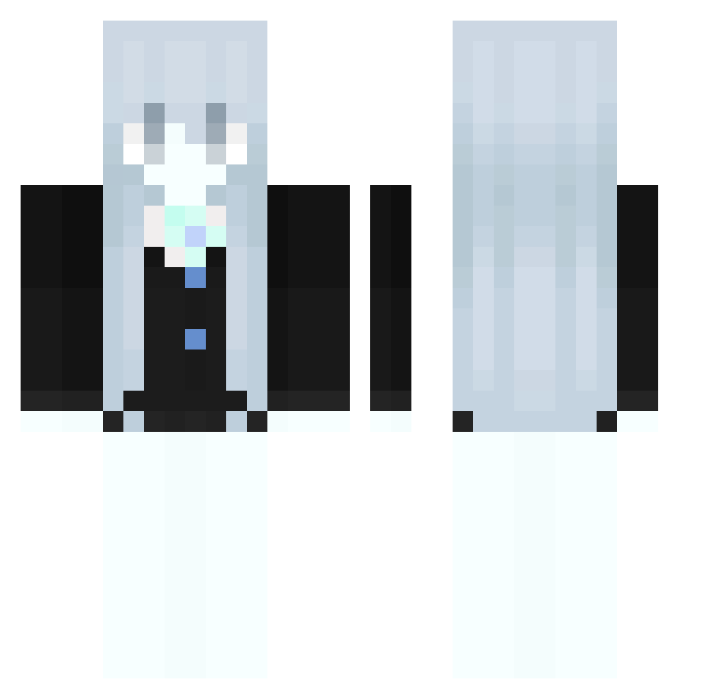 Jack696696 Minecraft skin, front and back view