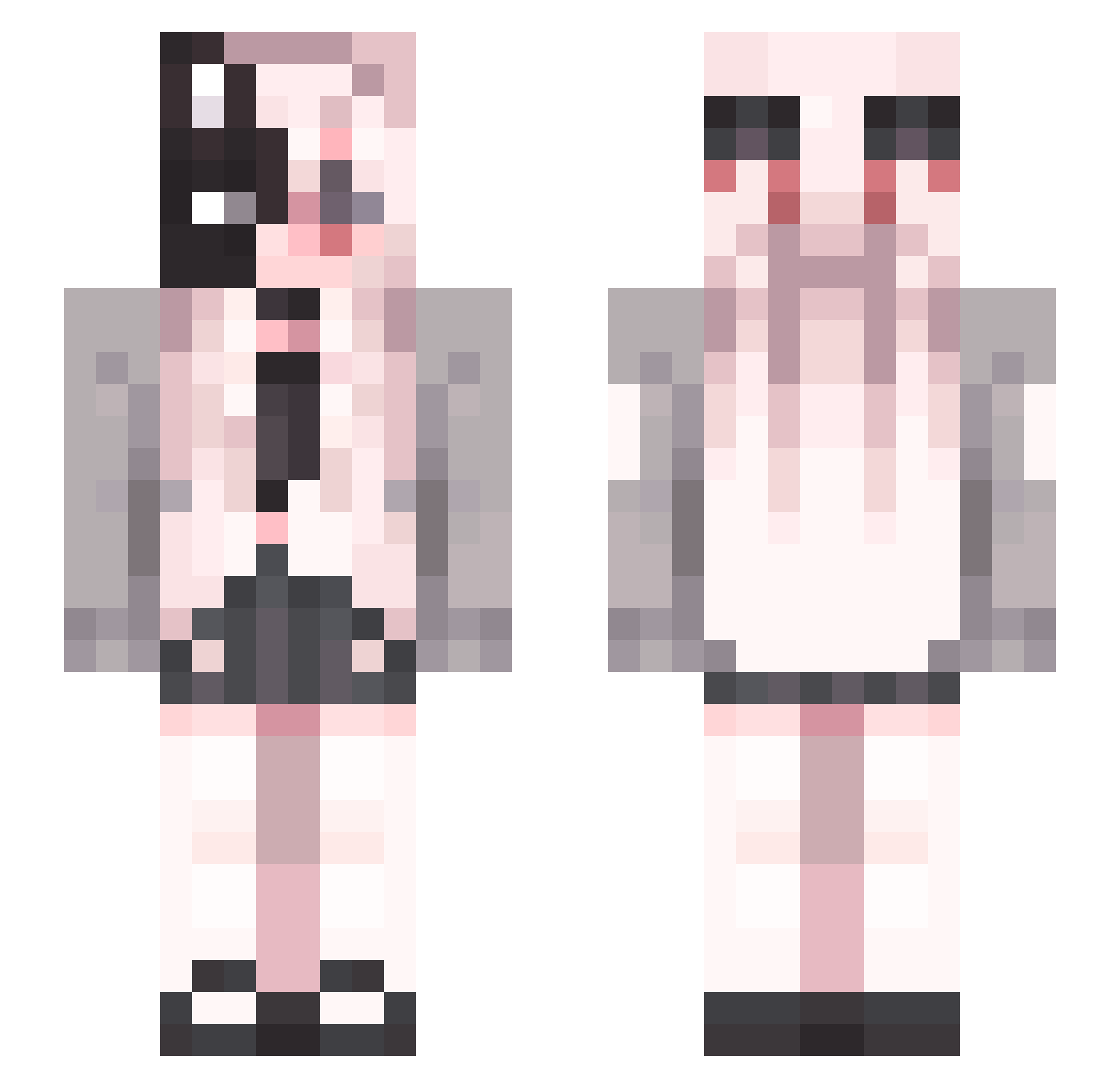 NetherS0ul Minecraft skin, front and back view
