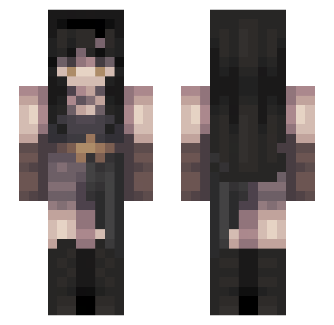 rackls Minecraft skin, front and back view