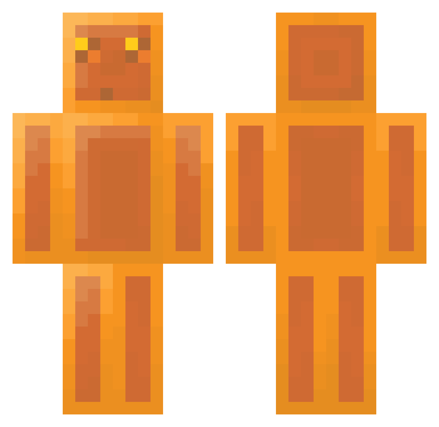 browntv Minecraft skin, front and back view