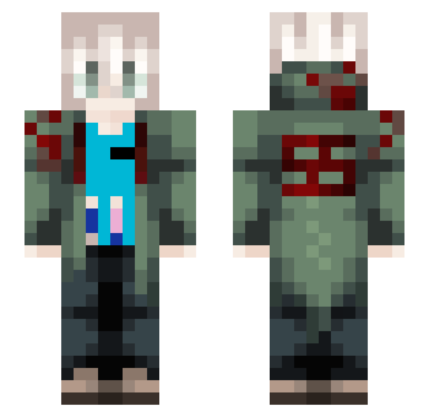sp00ky73 Minecraft skin, front and back view
