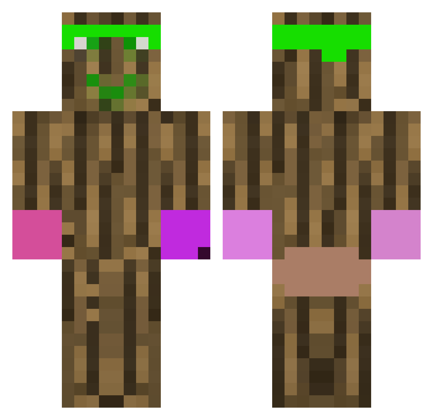 Ikebana Minecraft skin, front and back view