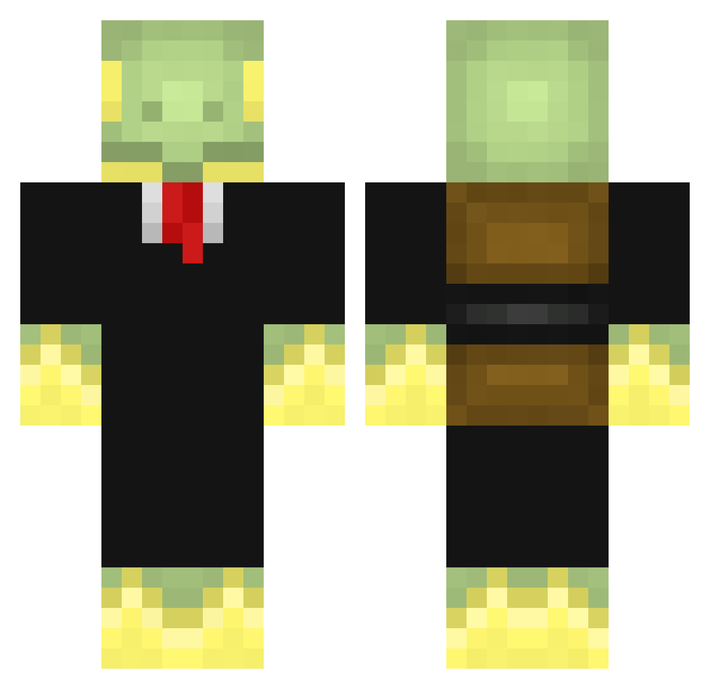 BackShotBubba Minecraft skin, front and back view