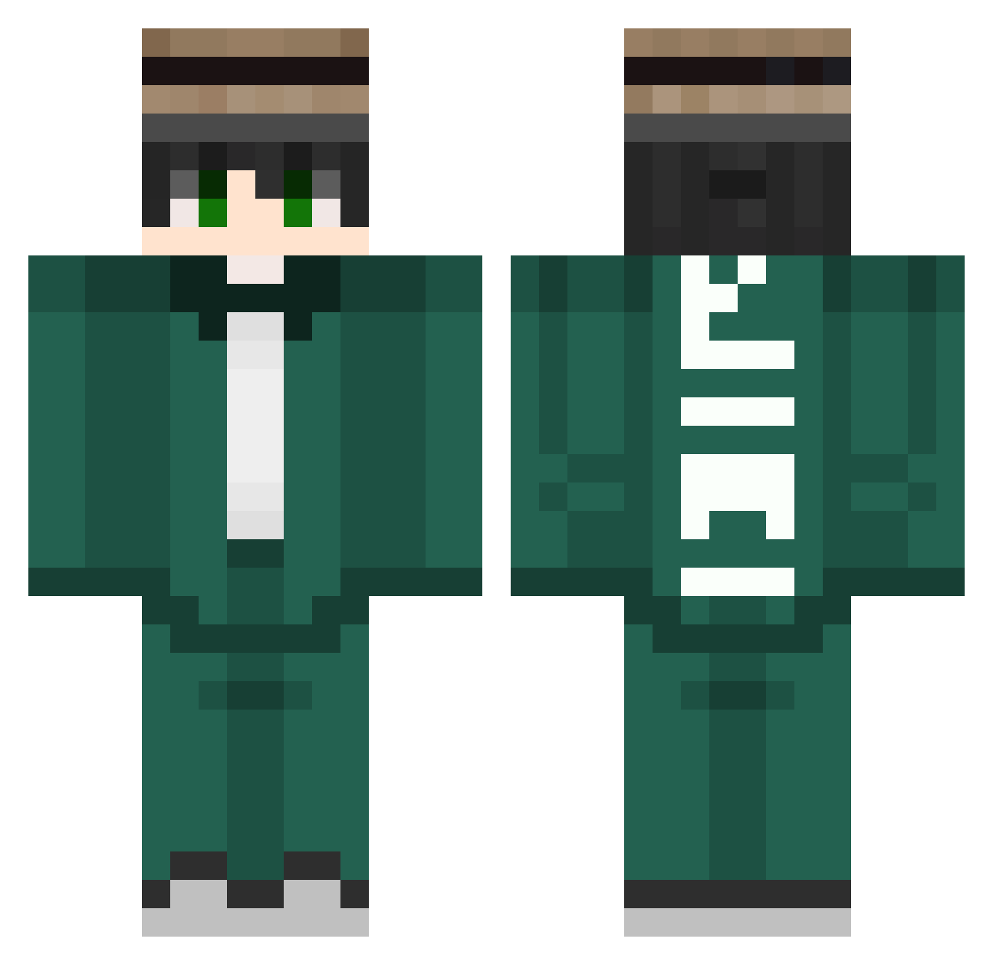 CocsKye Minecraft skin, front and back view