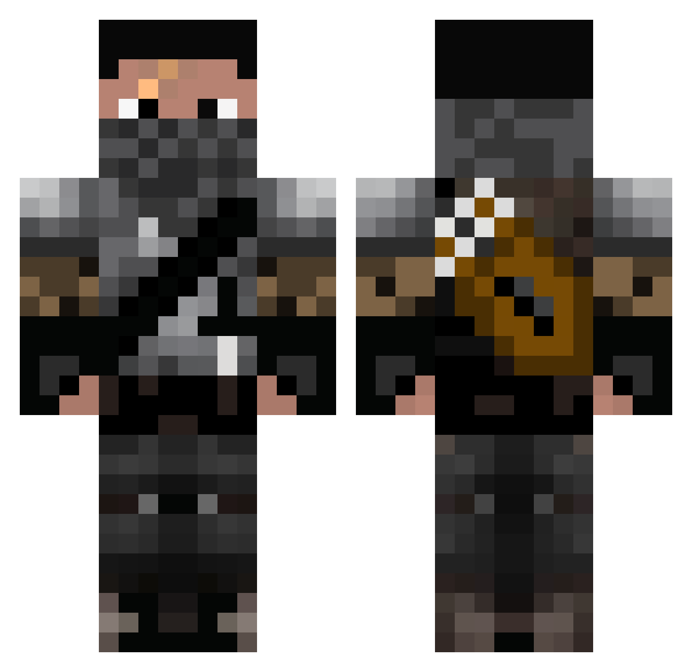 Big_Curls Minecraft skin, front and back view