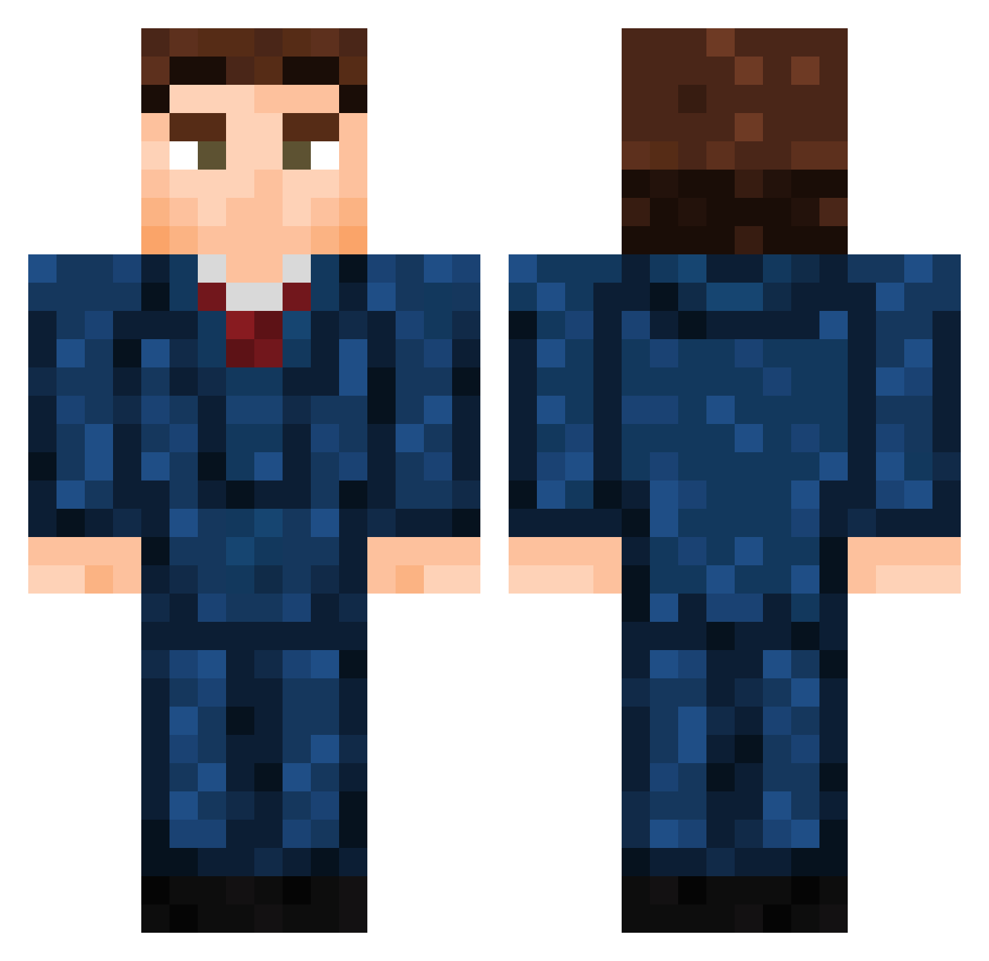 Kaam98 Minecraft skin, front and back view