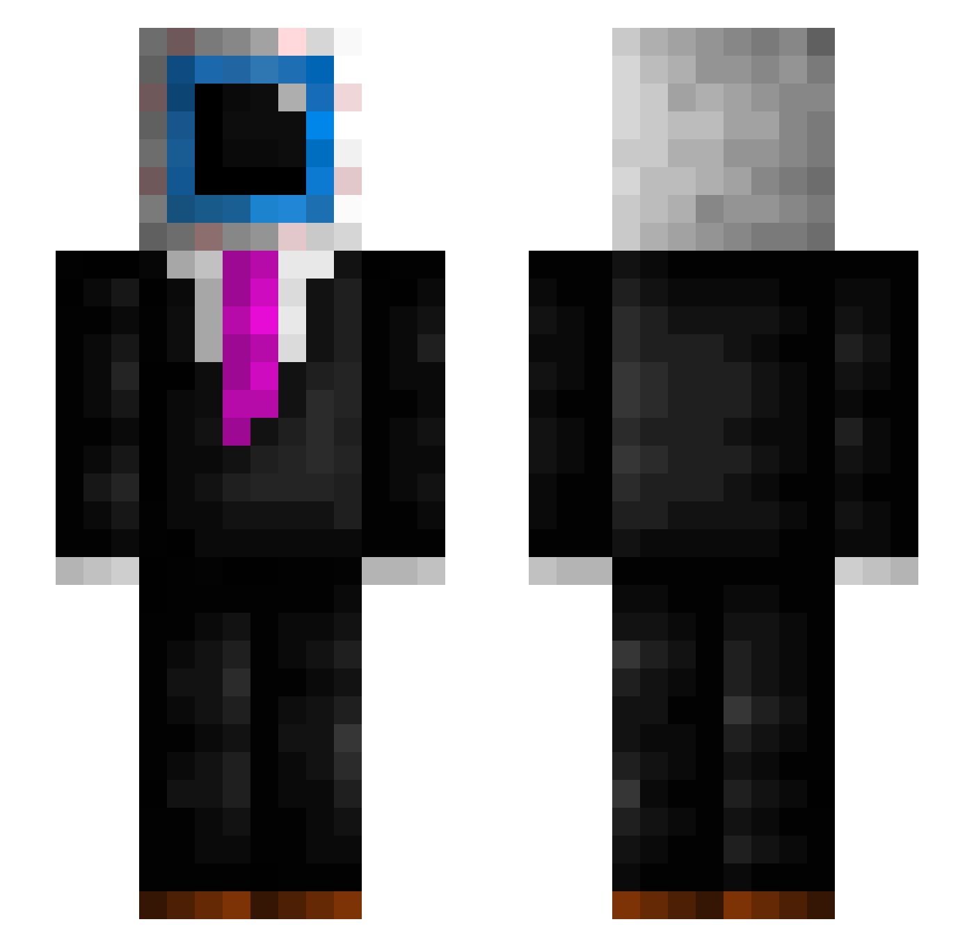 IlayRocco Minecraft skin, front and back view