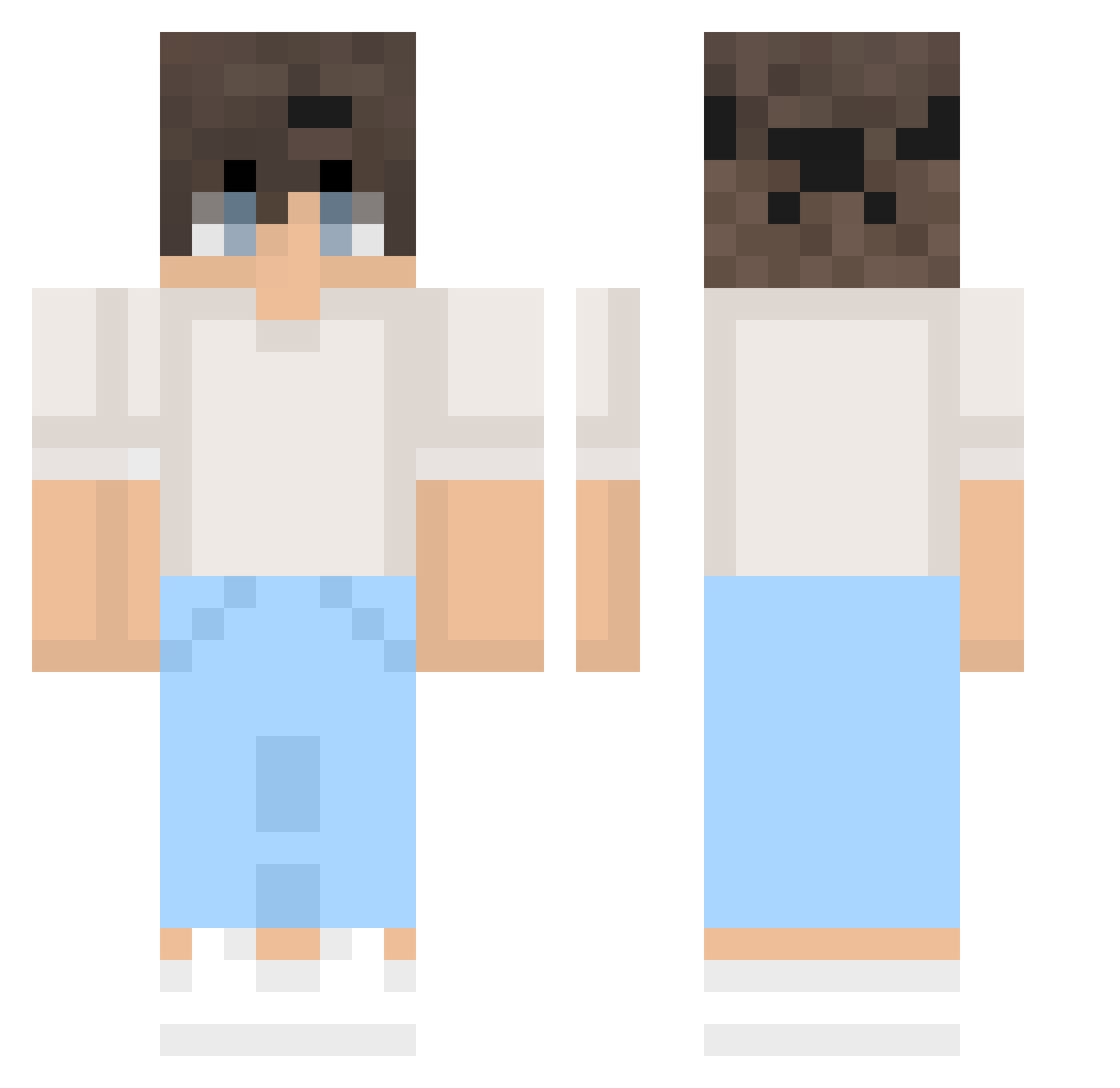 thwerny Minecraft skin, front and back view
