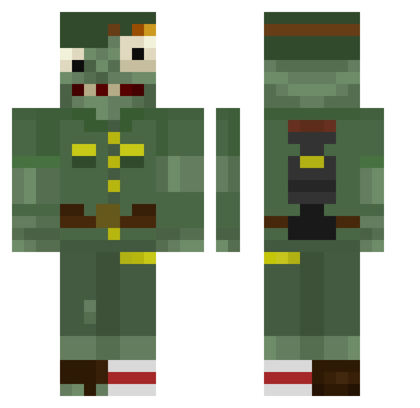 Mechanoid_ Minecraft skin, front and back view