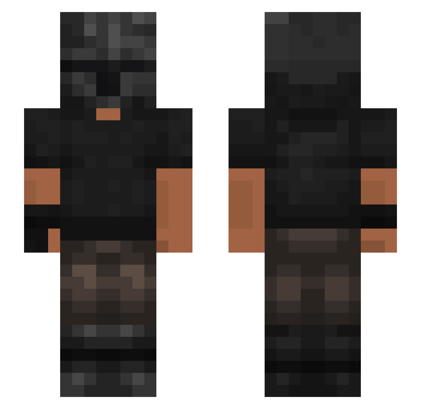 KillerLF Minecraft skin, front and back view