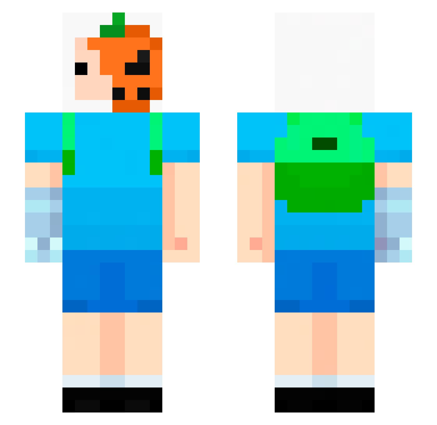 Qeremy Minecraft skin, front and back view
