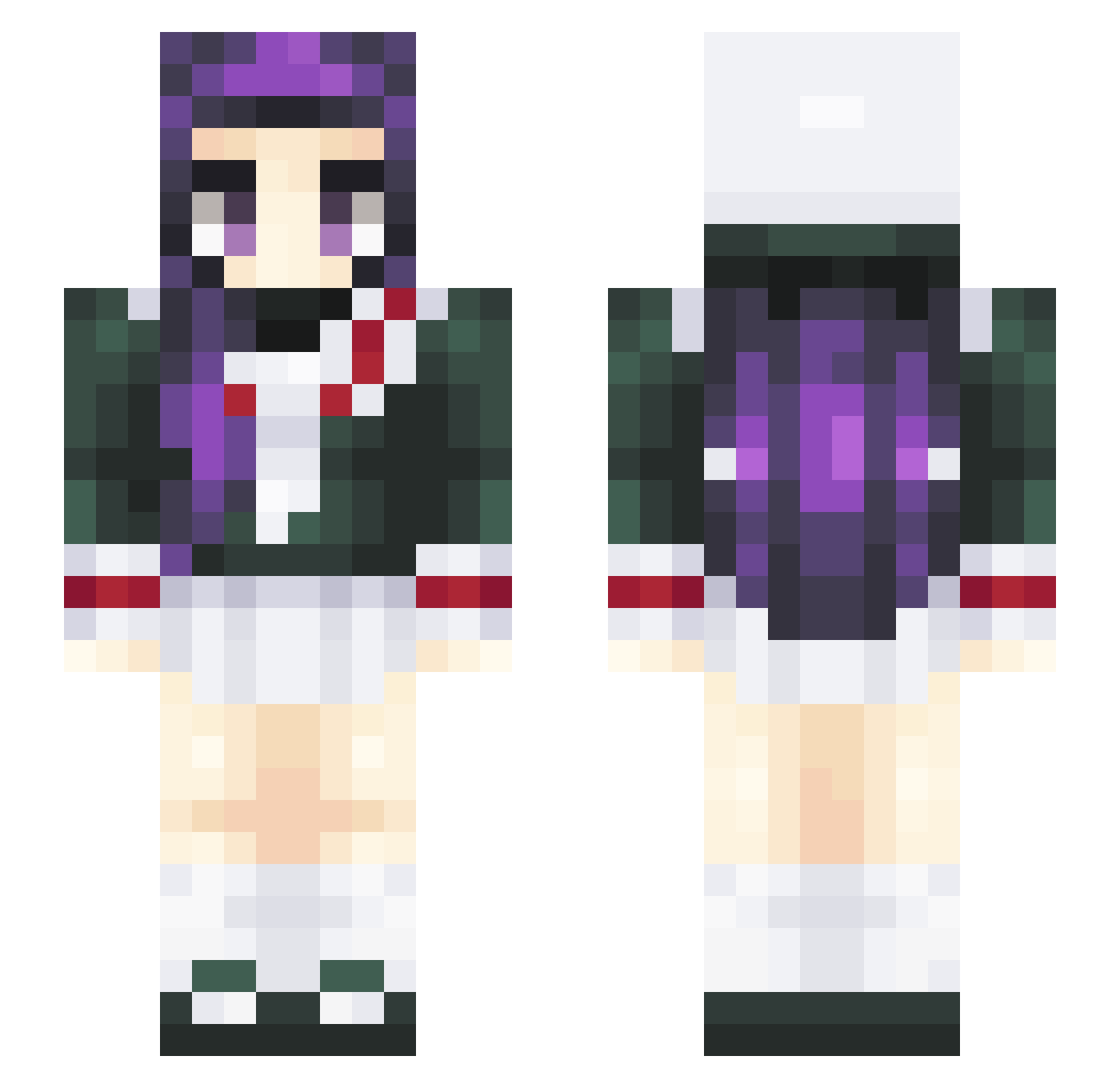 GPAD Minecraft skin, front and back view