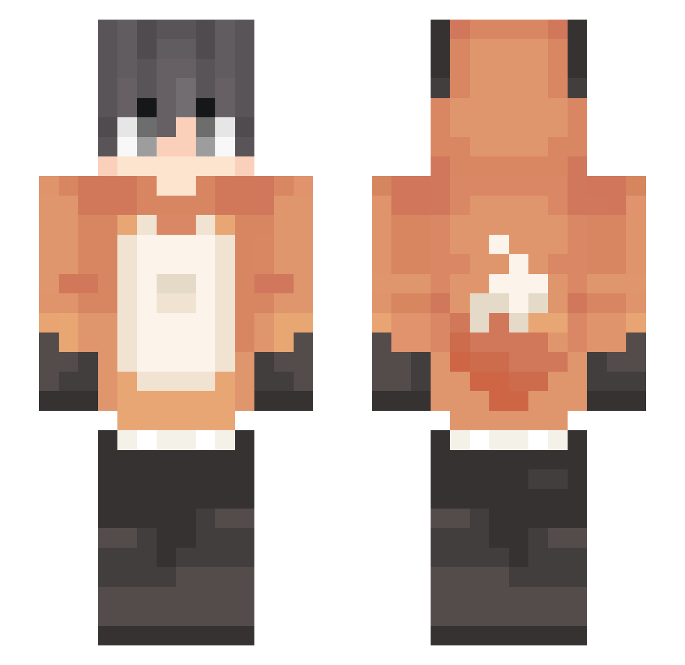 Chiokiri Minecraft skin, front and back view