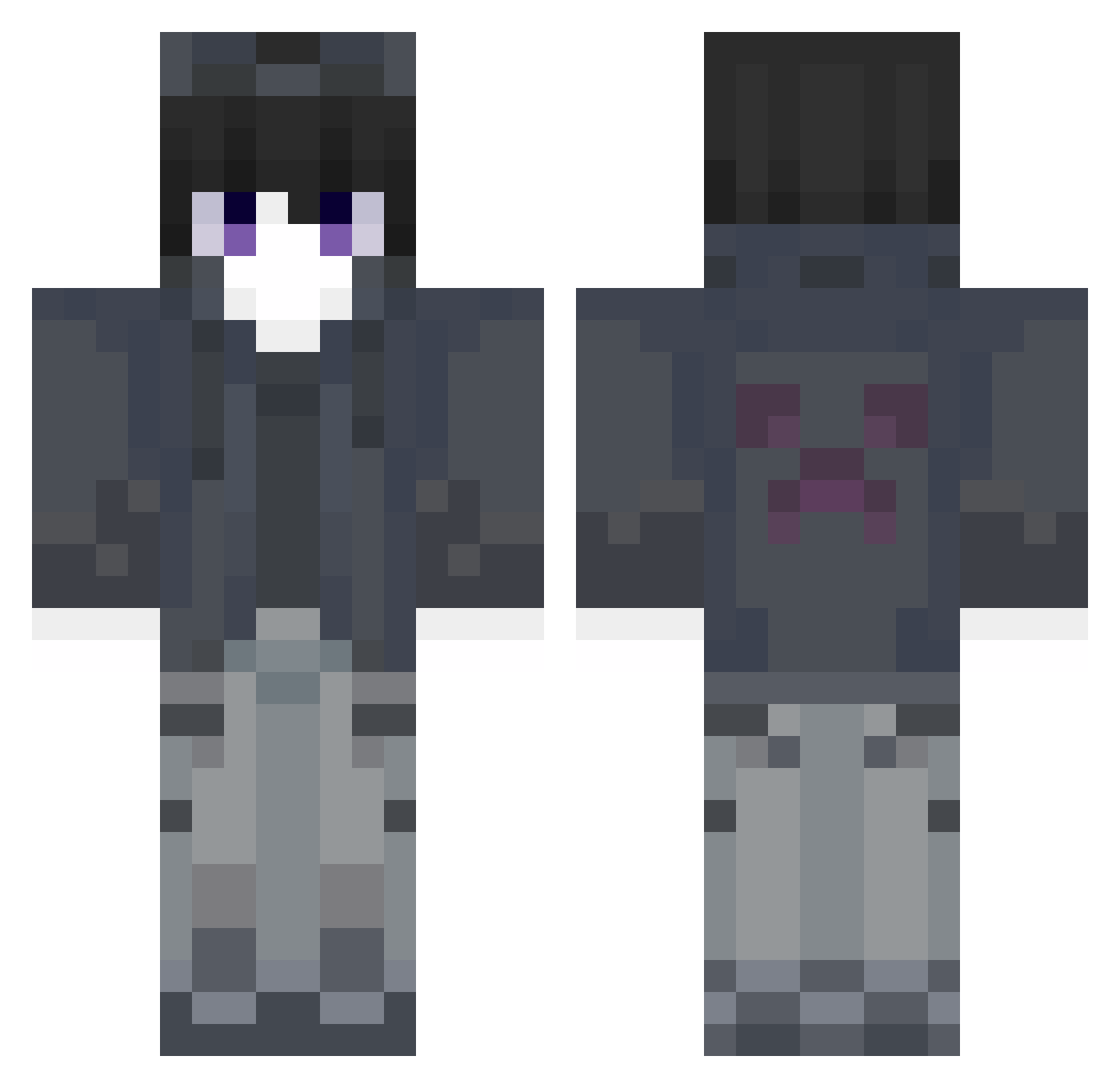xGatomediasD Minecraft skin, front and back view