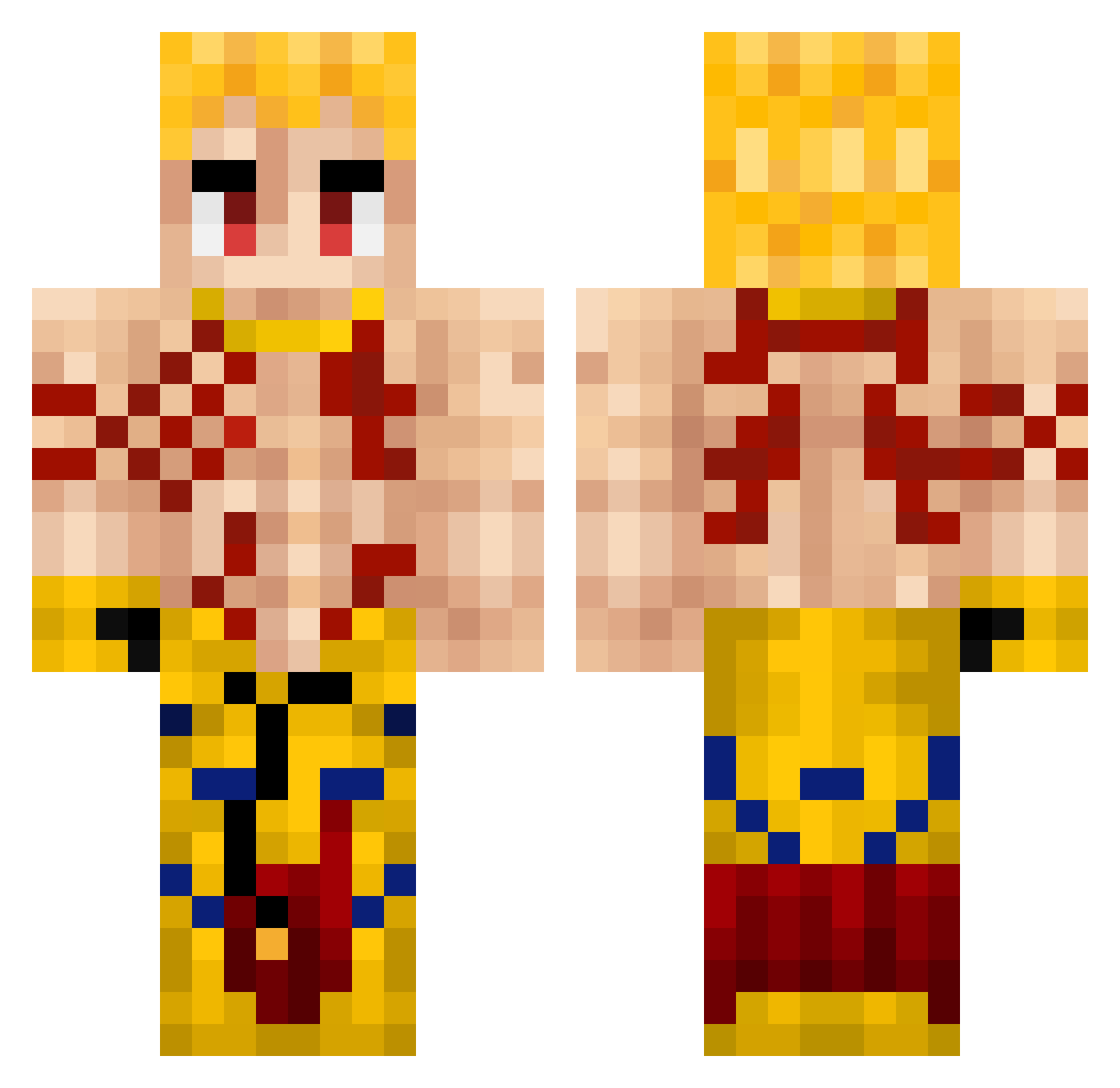 Minescafter Minecraft skin, front and back view