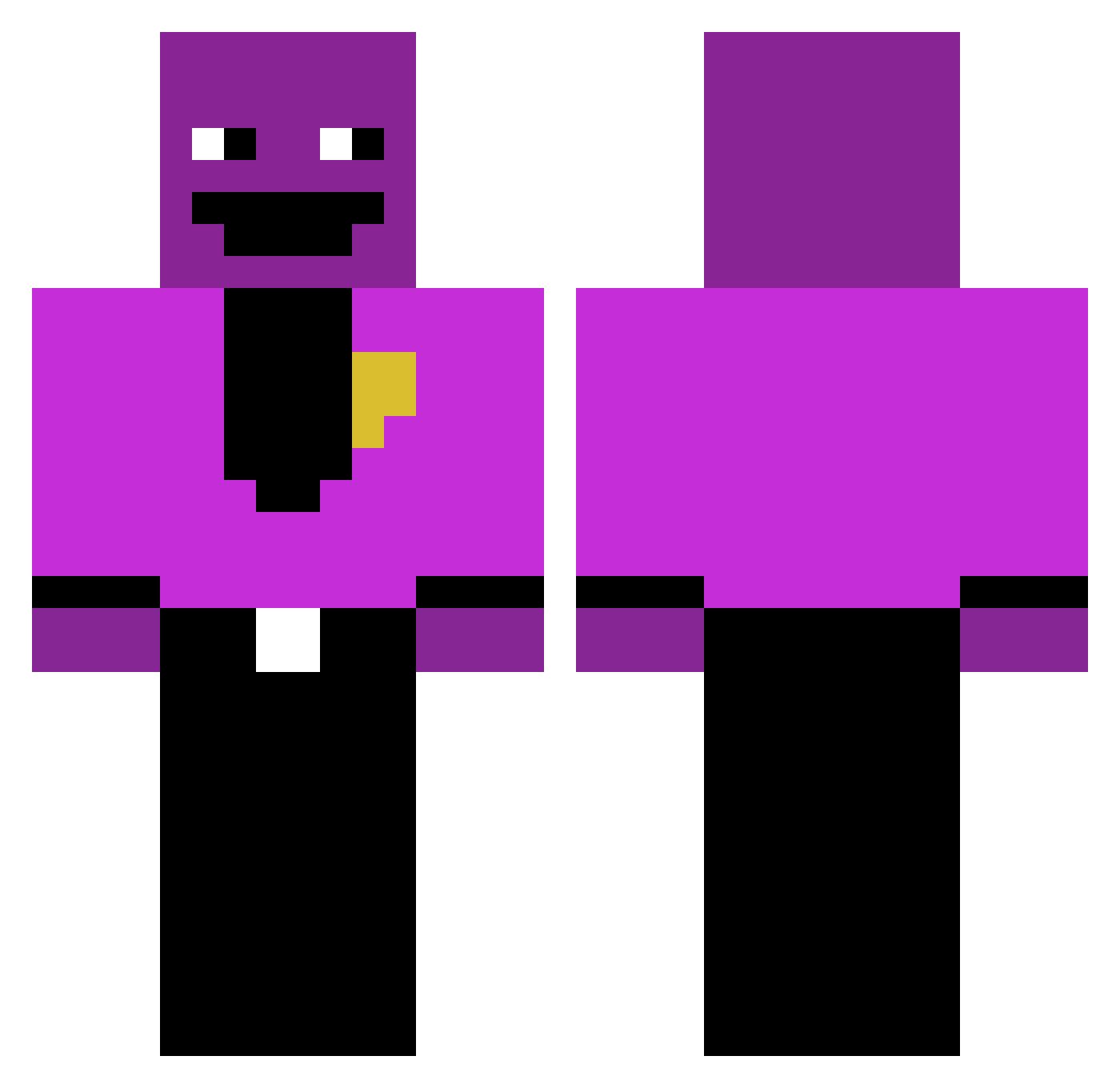 Fracture_v Minecraft skin, front and back view
