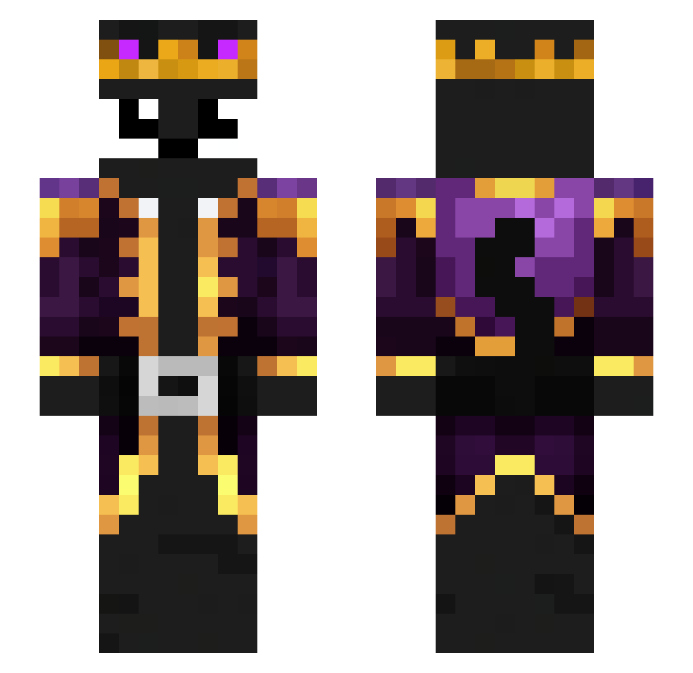 BlackCat2004 Minecraft skin, front and back view