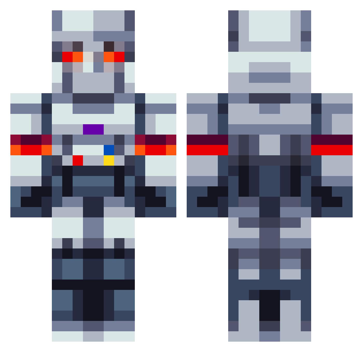 squeakycupboard Minecraft skin, front and back view