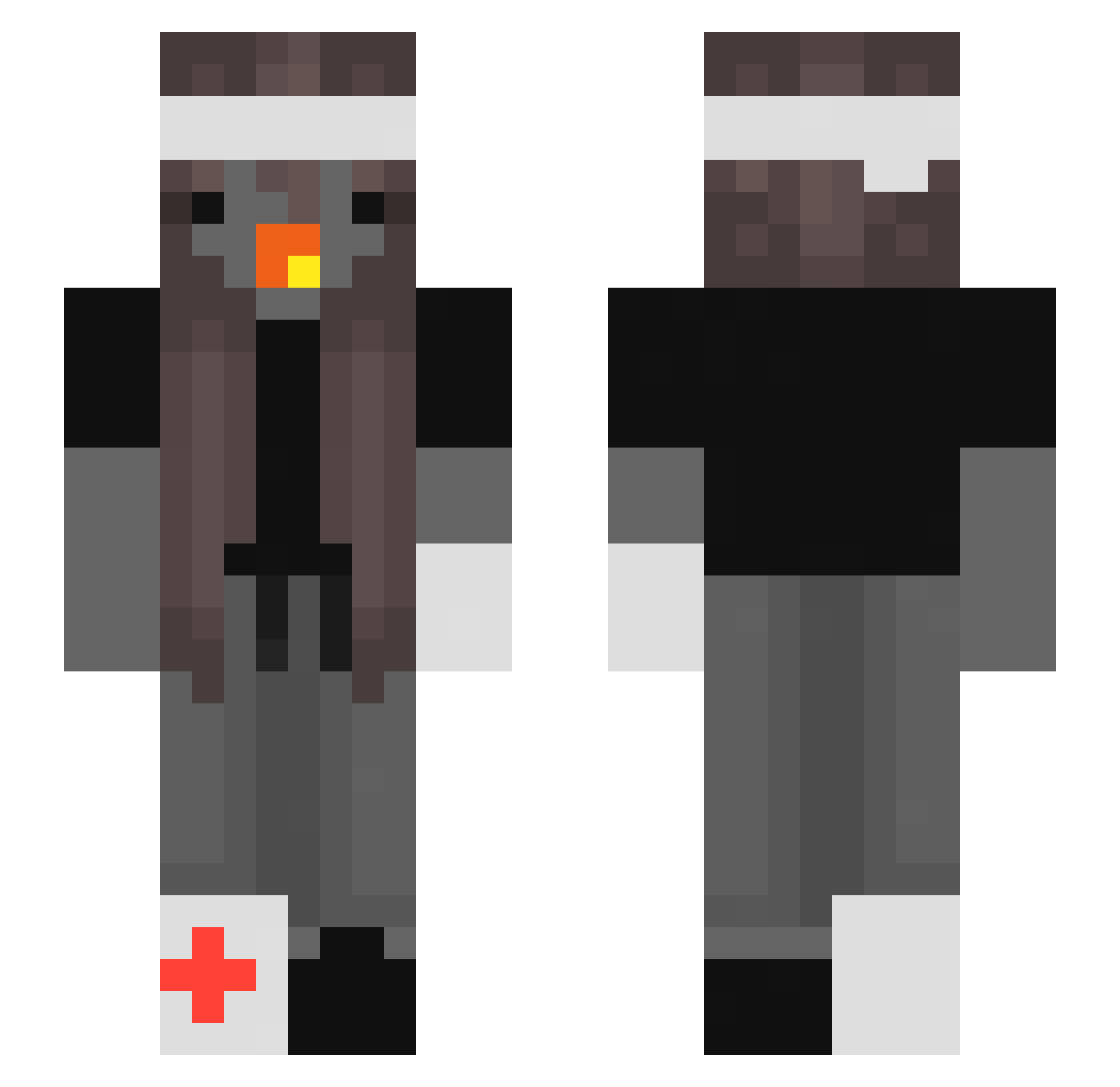 foobni Minecraft skin, front and back view