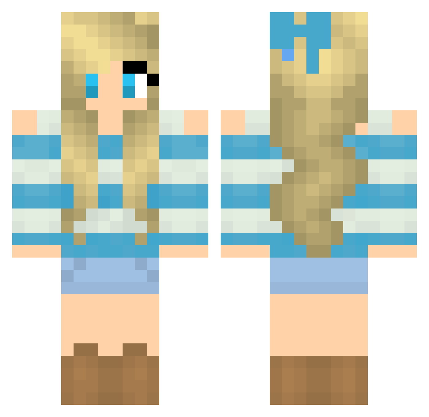 Goddesses Minecraft skin, front and back view