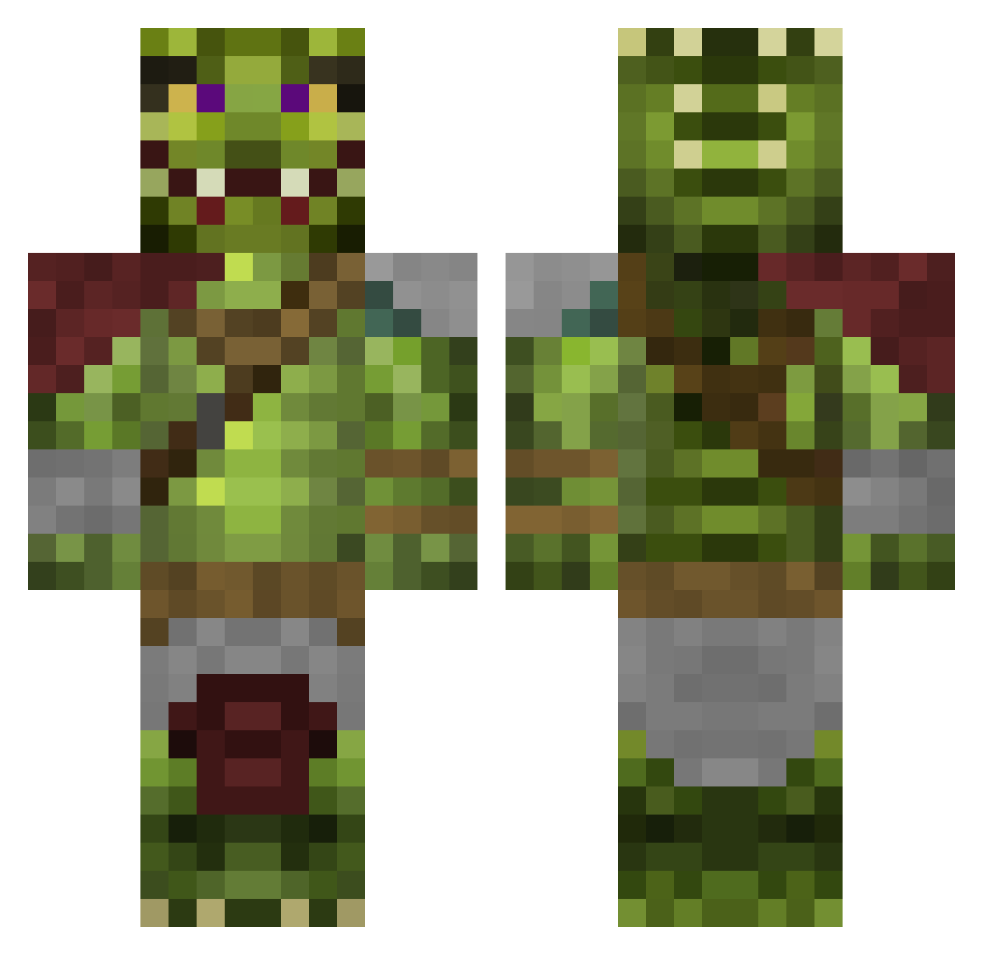 Gevaurdan Minecraft skin, front and back view
