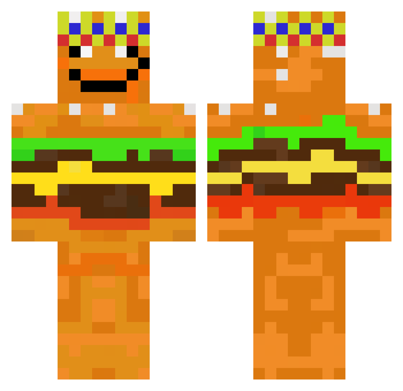 RIPBLACKMELANIN Minecraft skin, front and back view