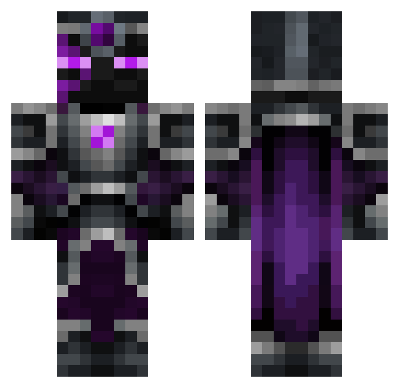 DULIOENDERMAN Minecraft skin, front and back view