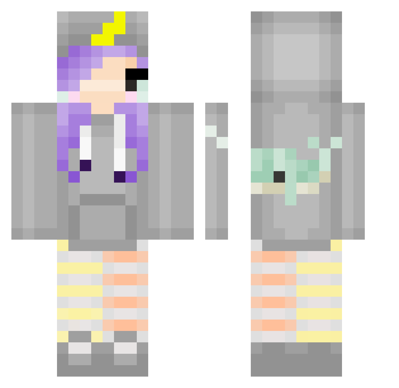 Nerezza1o4 Minecraft skin, front and back view