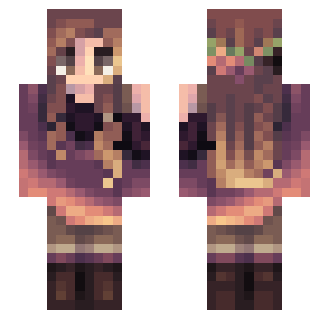 thelaural Minecraft skin, front and back view
