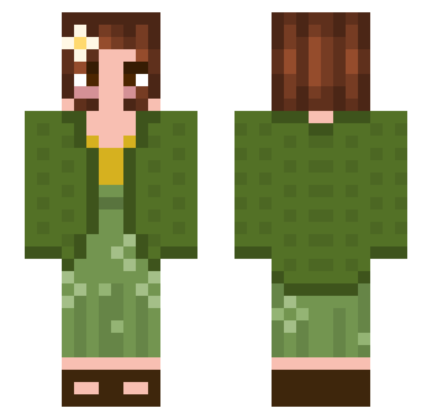 spicyChiknFry Minecraft skin, front and back view