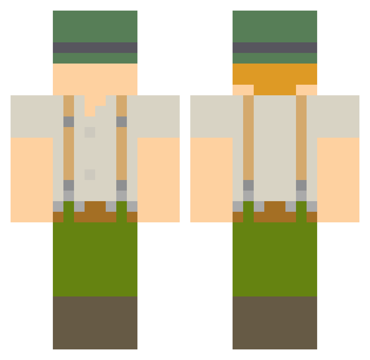 LandmineSoldier Minecraft skin, front and back view