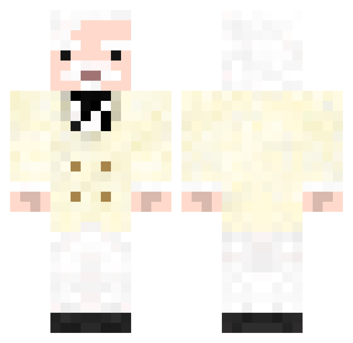 Disownable Minecraft skin, front and back view