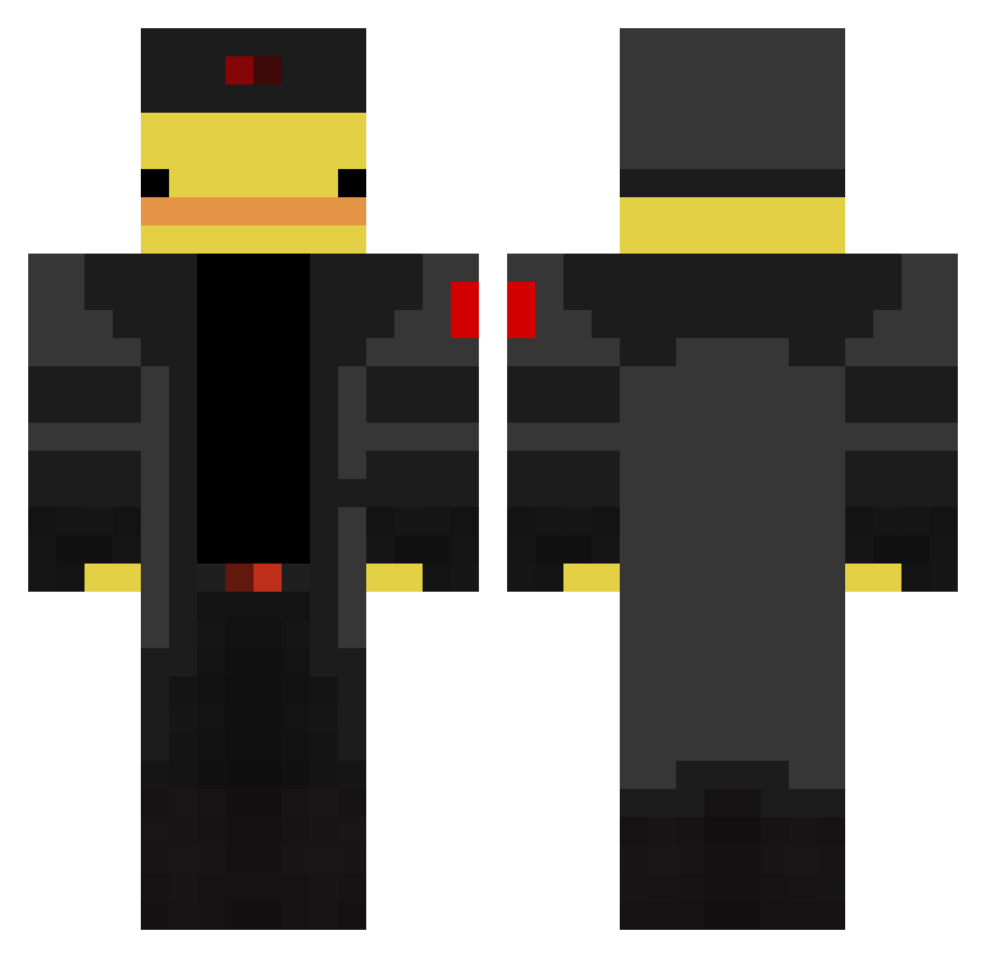 JPRG281211 Minecraft skin, front and back view