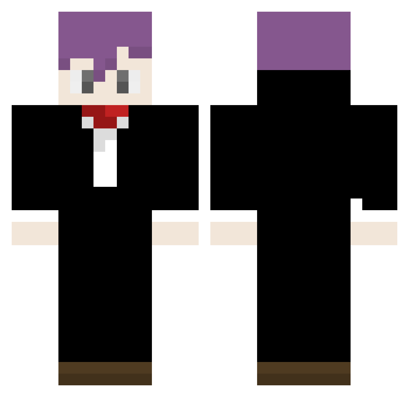 Jorbjorbious Minecraft skin, front and back view