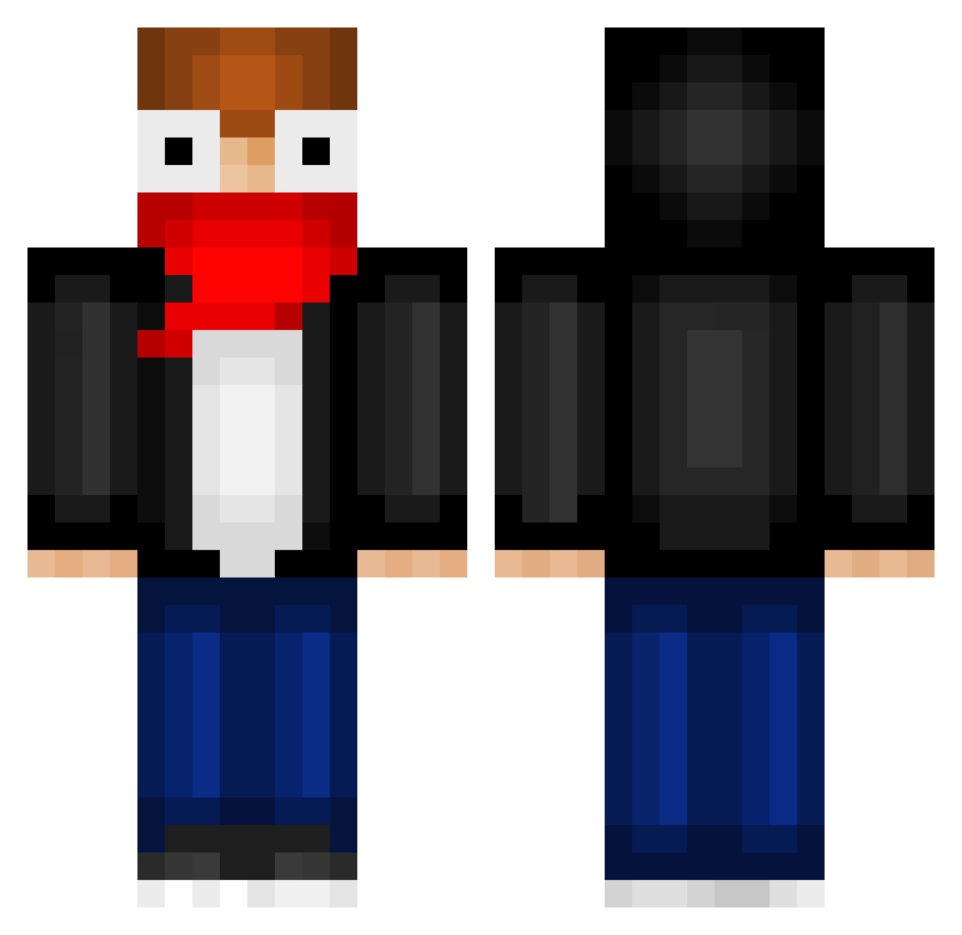 m0cah Minecraft skin, front and back view