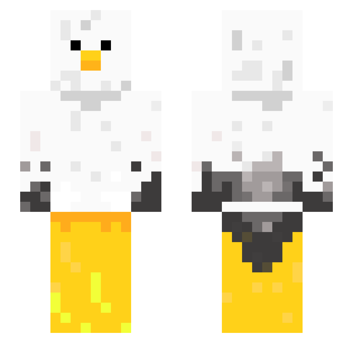 Goelan Minecraft skin, front and back view