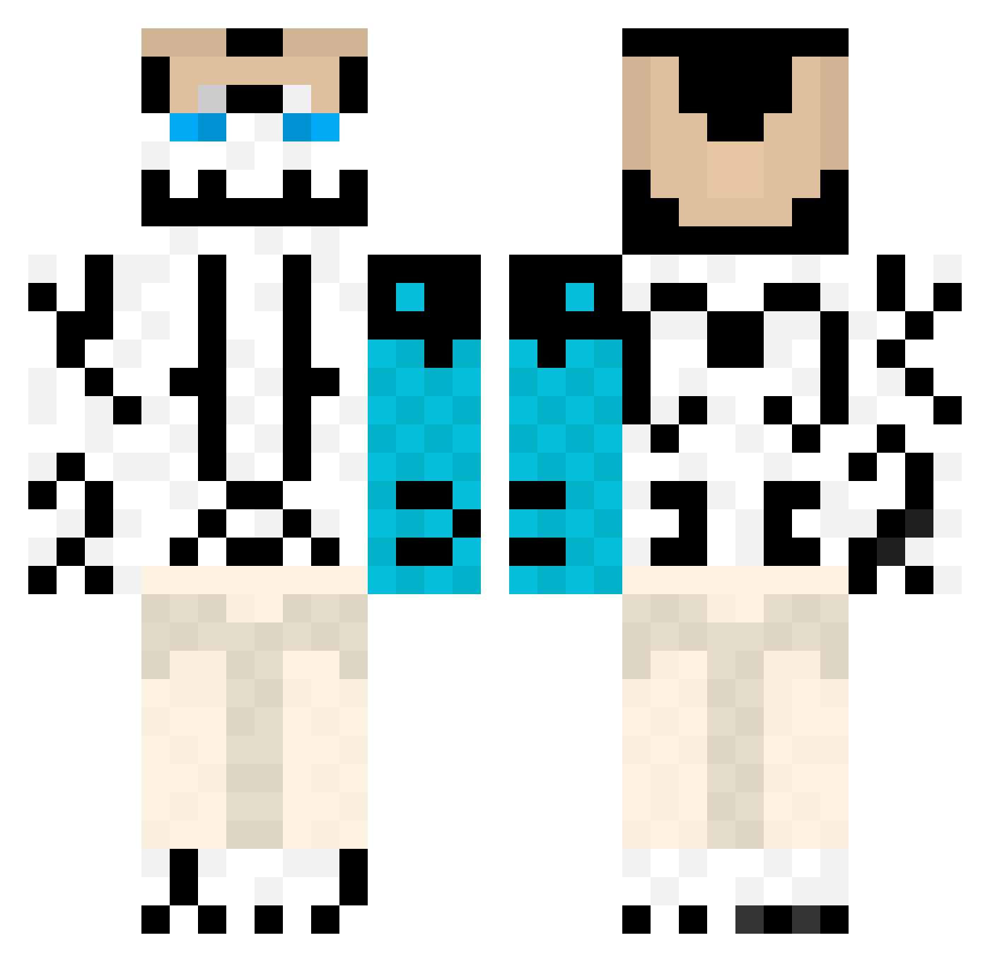 Randibu Minecraft skin, front and back view