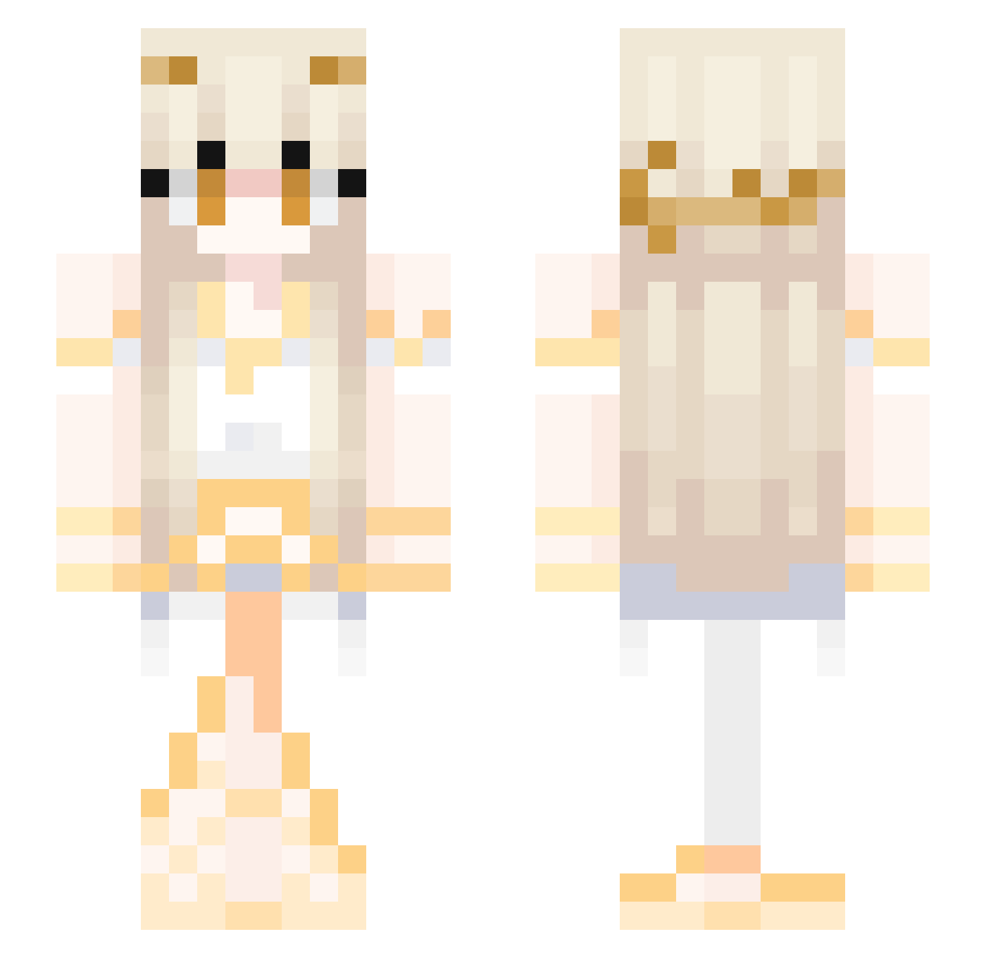 angelioe Minecraft skin, front and back view