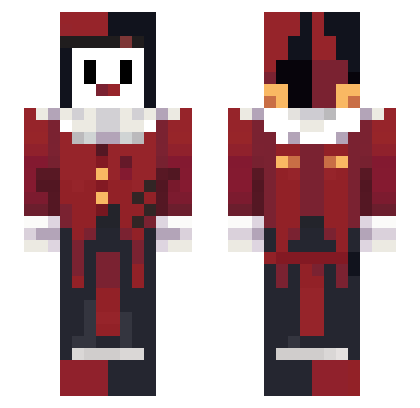 SilentAndSneaky Minecraft skin, front and back view
