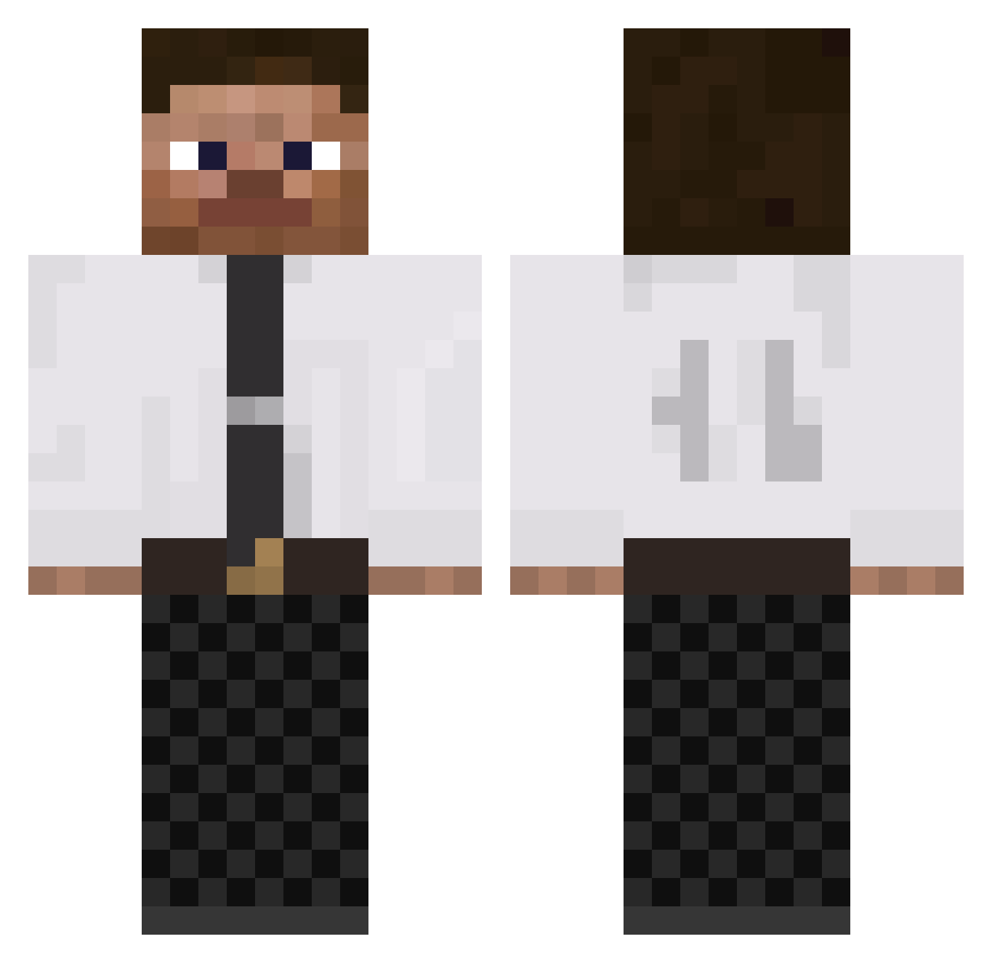 thebestbatguy Minecraft skin, front and back view