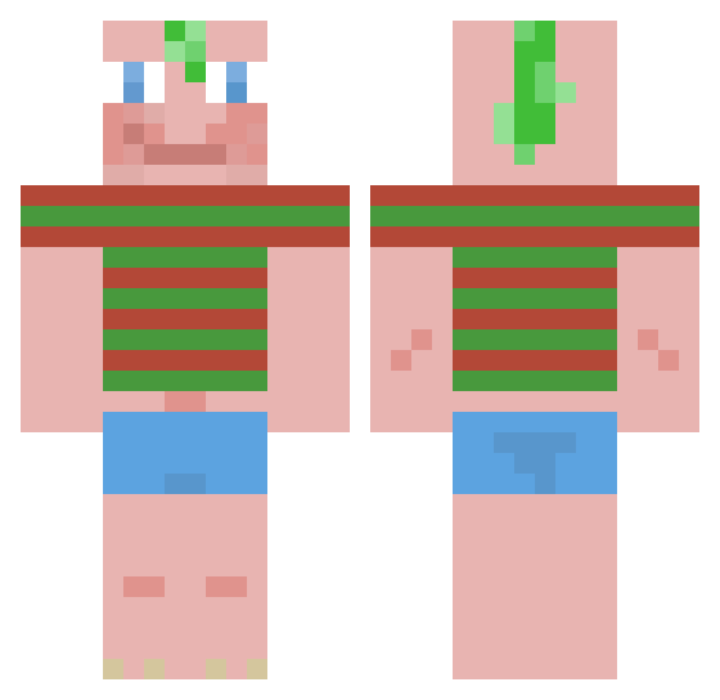 BurgBunWithSeeds Minecraft skin, front and back view