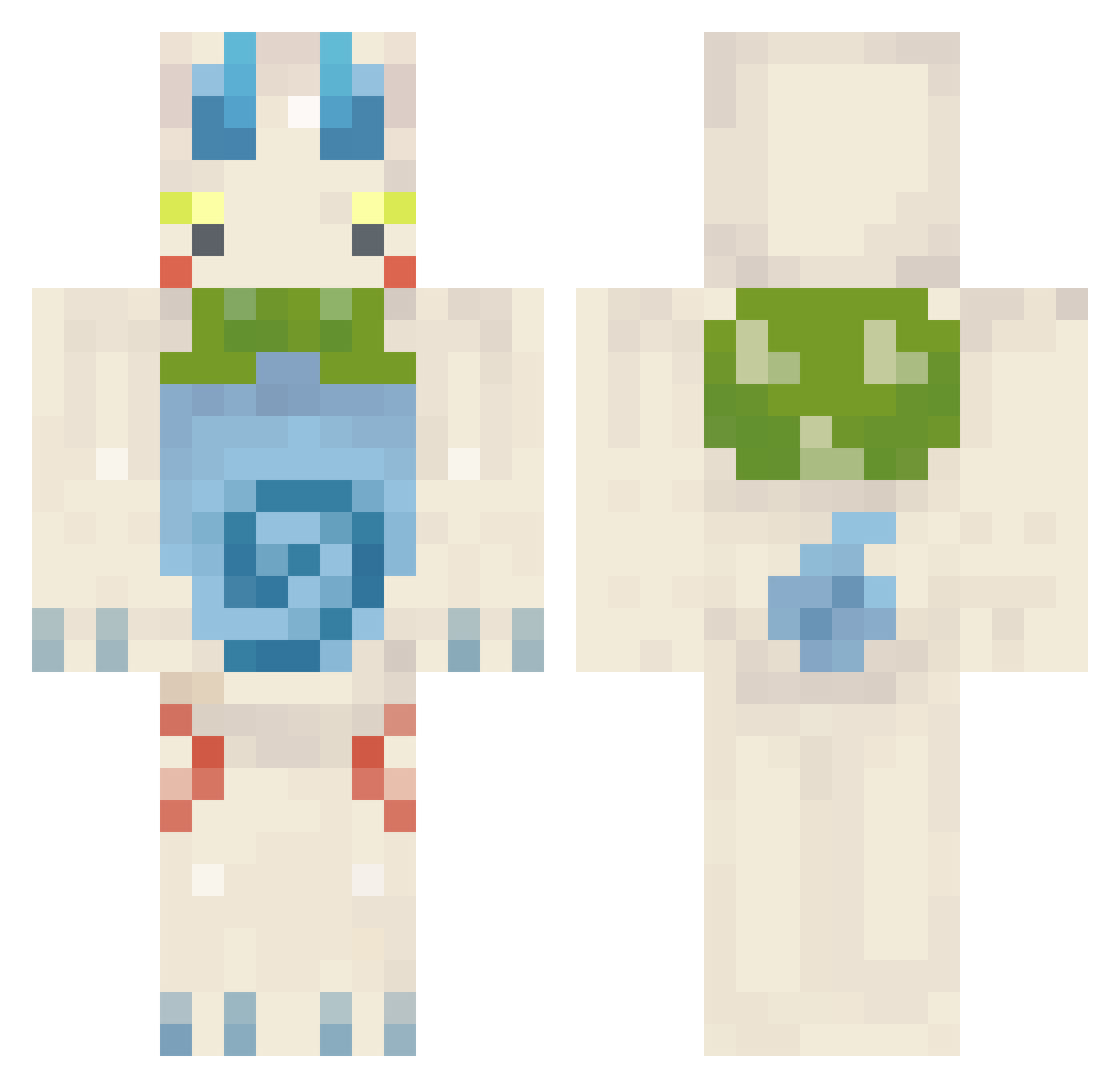 6uiii Minecraft skin, front and back view