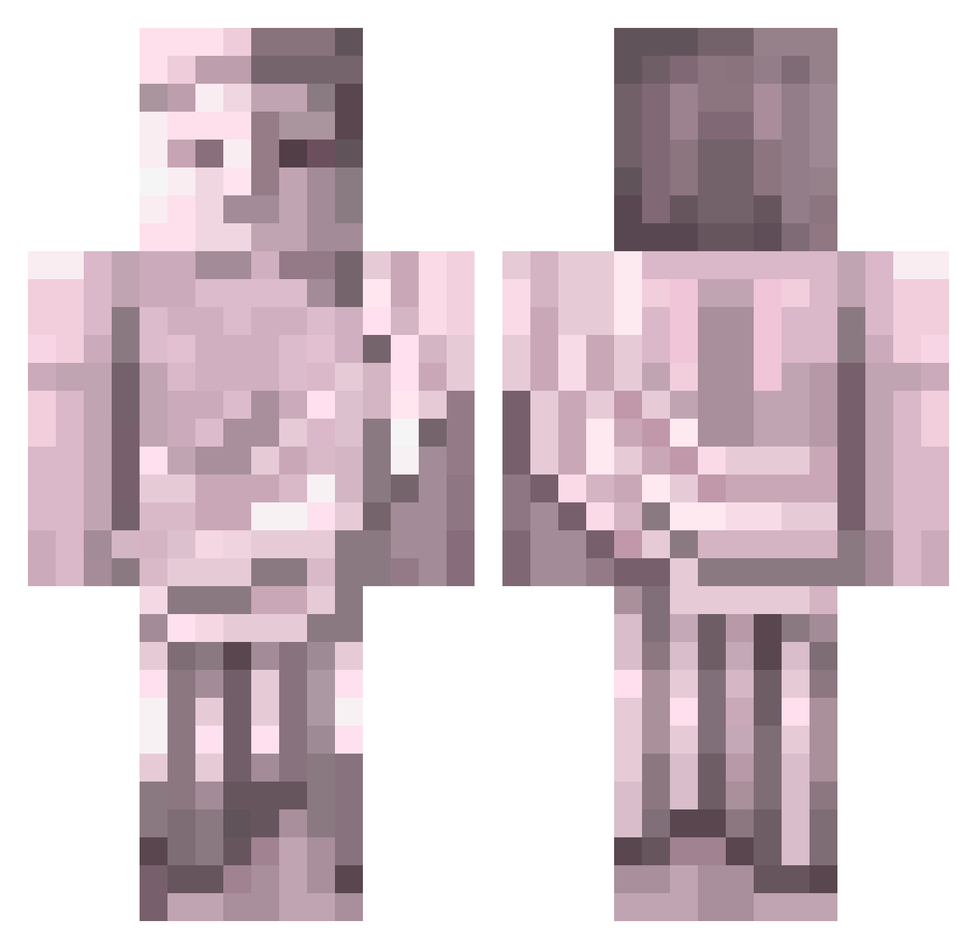 BellAwA Minecraft skin, front and back view