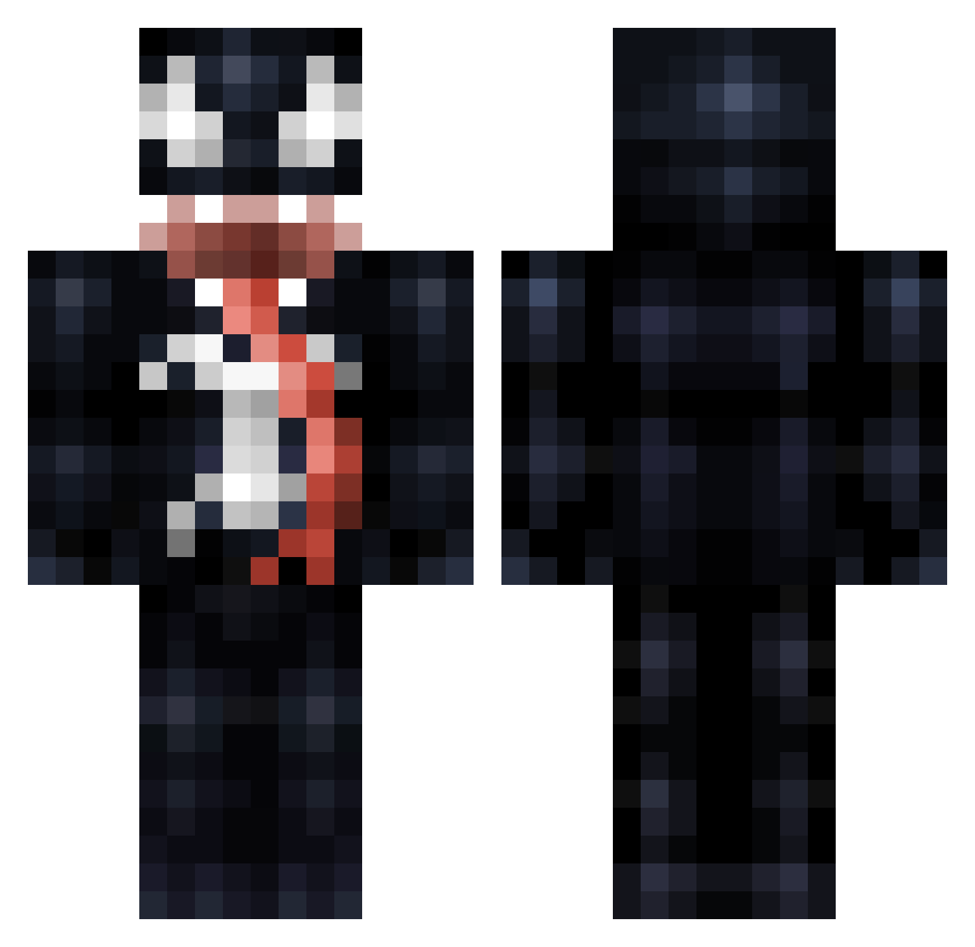 Trivalent Minecraft skin, front and back view